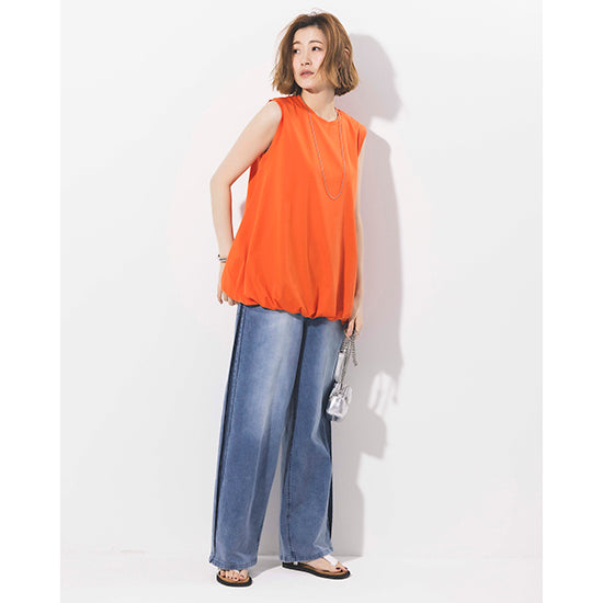 RAW FUDGE Balloon Flare Sleeveless Pullover (Black/Orange)