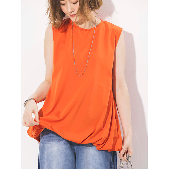 RAW FUDGE Balloon Flare Sleeveless Pullover (Black/Orange)