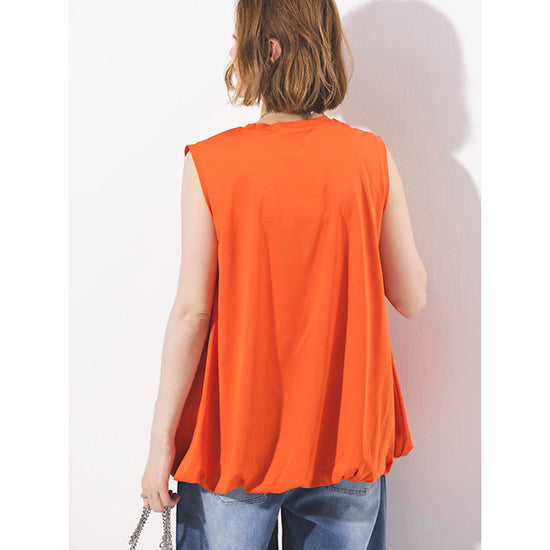 RAW FUDGE Balloon Flare Sleeveless Pullover (Black/Orange)