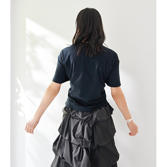 VERSEAU 2WAY Corset-Style T-Shirt – Stretch Jersey Tee with Hook Detail