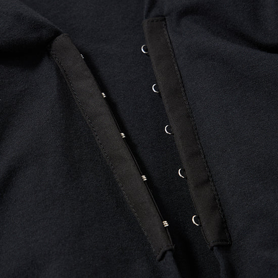 VERSEAU 2WAY Corset-Style T-Shirt – Stretch Jersey Tee with Hook Detail