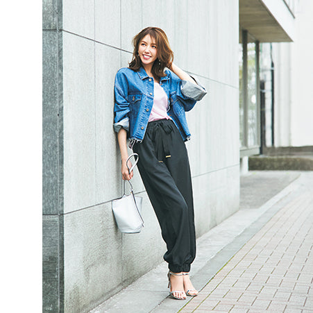 SECRET TROPHY Side Line Pants – Slimming Fit with Ribbed Ankles and Ribbon Waist