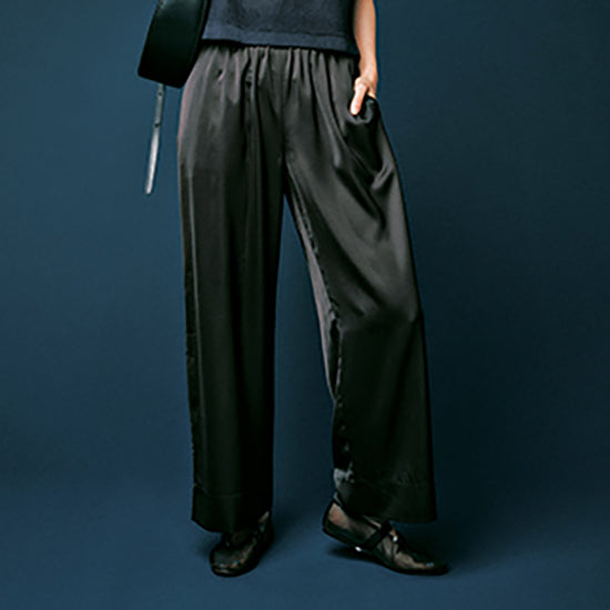WRAY Relaxed Fit Matte Satin Wide Pants