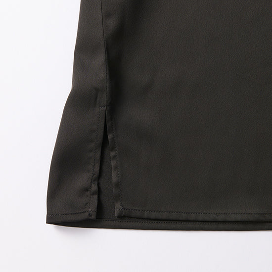 Emma Taylor Zip Satin T-Blouse – Stretch Comfort with Dressy Details (Navy/Black)