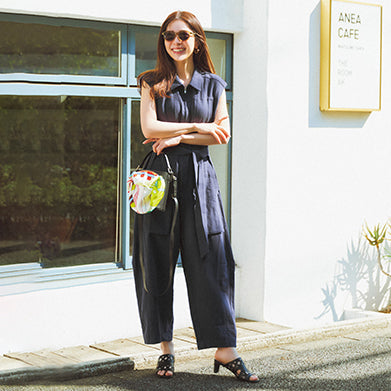 Priority Front-Zip Jumpsuit (Natural/Charcoal/Black/Navy)