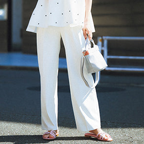 Ame no chi Hare “Keep Clean” Semi-Wide Pants – Water-Repellent &amp; Elegant