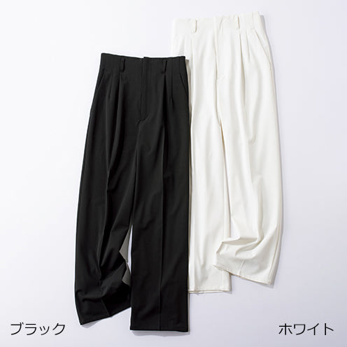 Ame no chi Hare “Keep Clean” Semi-Wide Pants – Water-Repellent &amp; Elegant