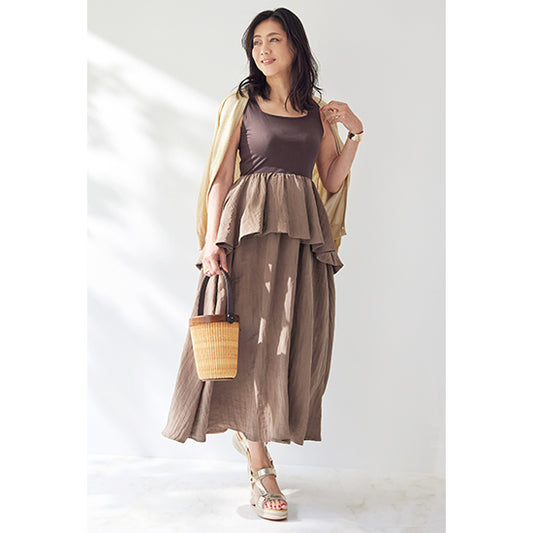 Muel Chic Viewell Dress – Peplum Docking One-Piece with Pockets Summer Statement Dress