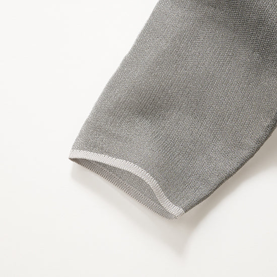 Sheer Jacquard Knit Bolero – Off White / Black / Light Gray