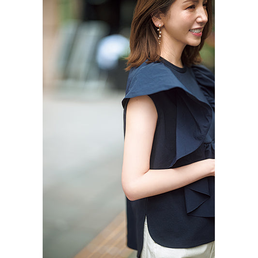 SECRET TROPHY Frill Collar Pullover Top – Statement Style with All-Day Comfort