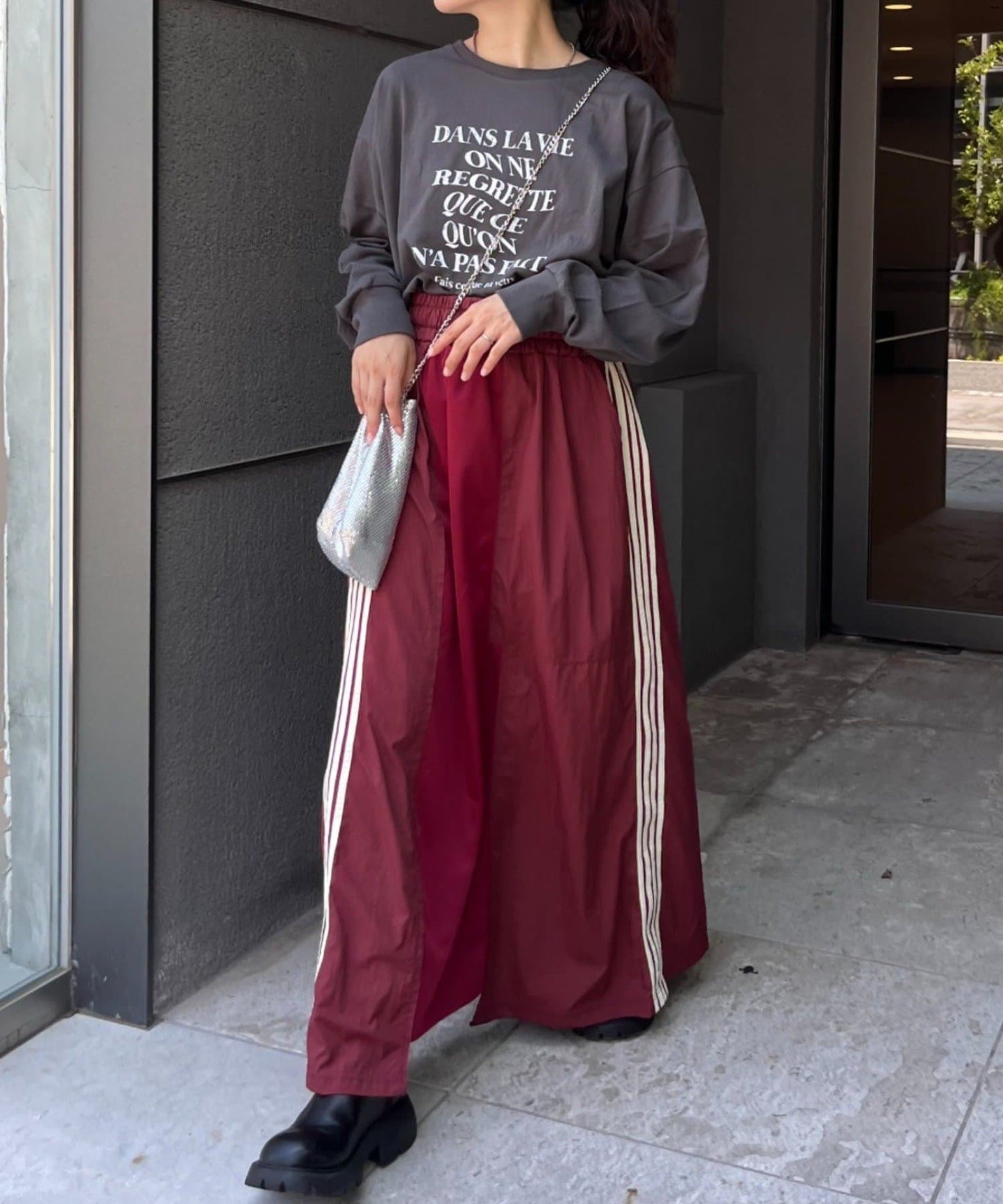CIAOPANIC TYPY × etsinta Remake Jersey Volume Skirt  Patchwork Sporty Style with A-Line Fit