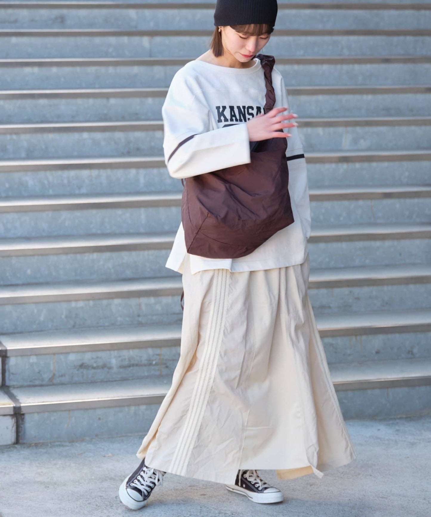 CIAOPANIC TYPY × etsinta Remake Jersey Volume Skirt  Patchwork Sporty Style with A-Line Fit