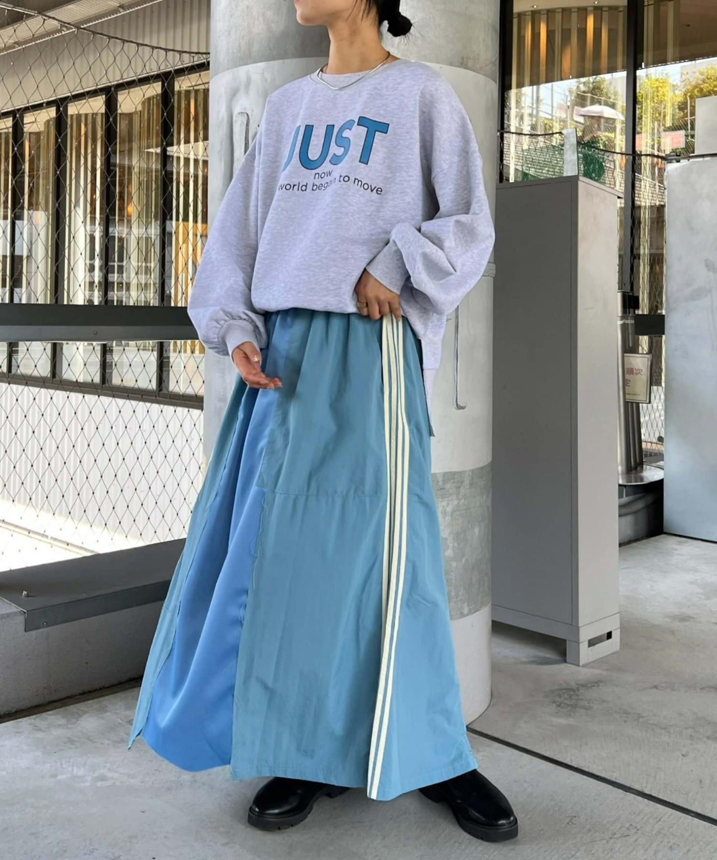 CIAOPANIC TYPY × etsinta Remake Jersey Volume Skirt  Patchwork Sporty Style with A-Line Fit