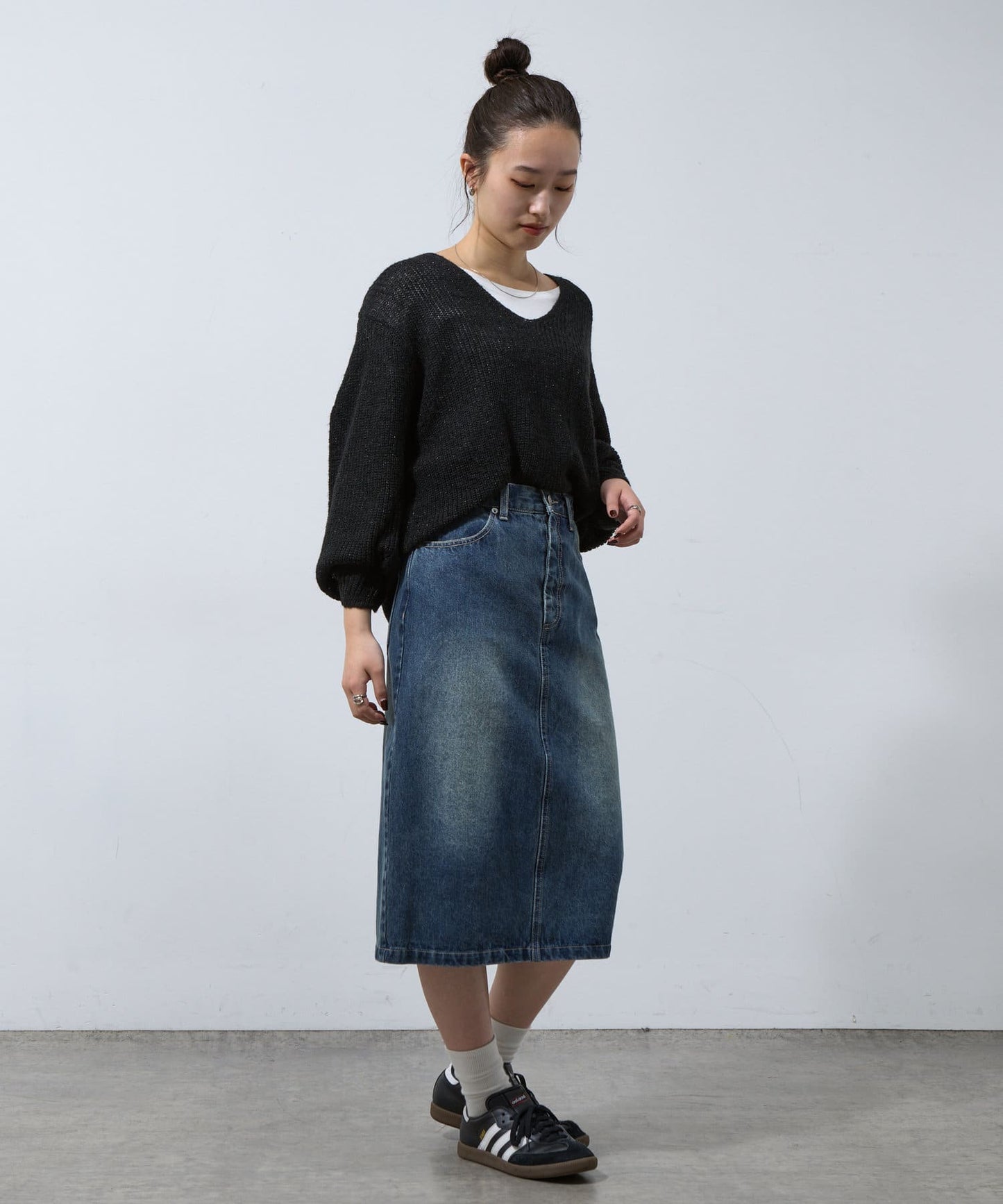 COLONY 2139 Back-Slit Midi Denim Skirt  Timeless & Versatile All-Season Essential