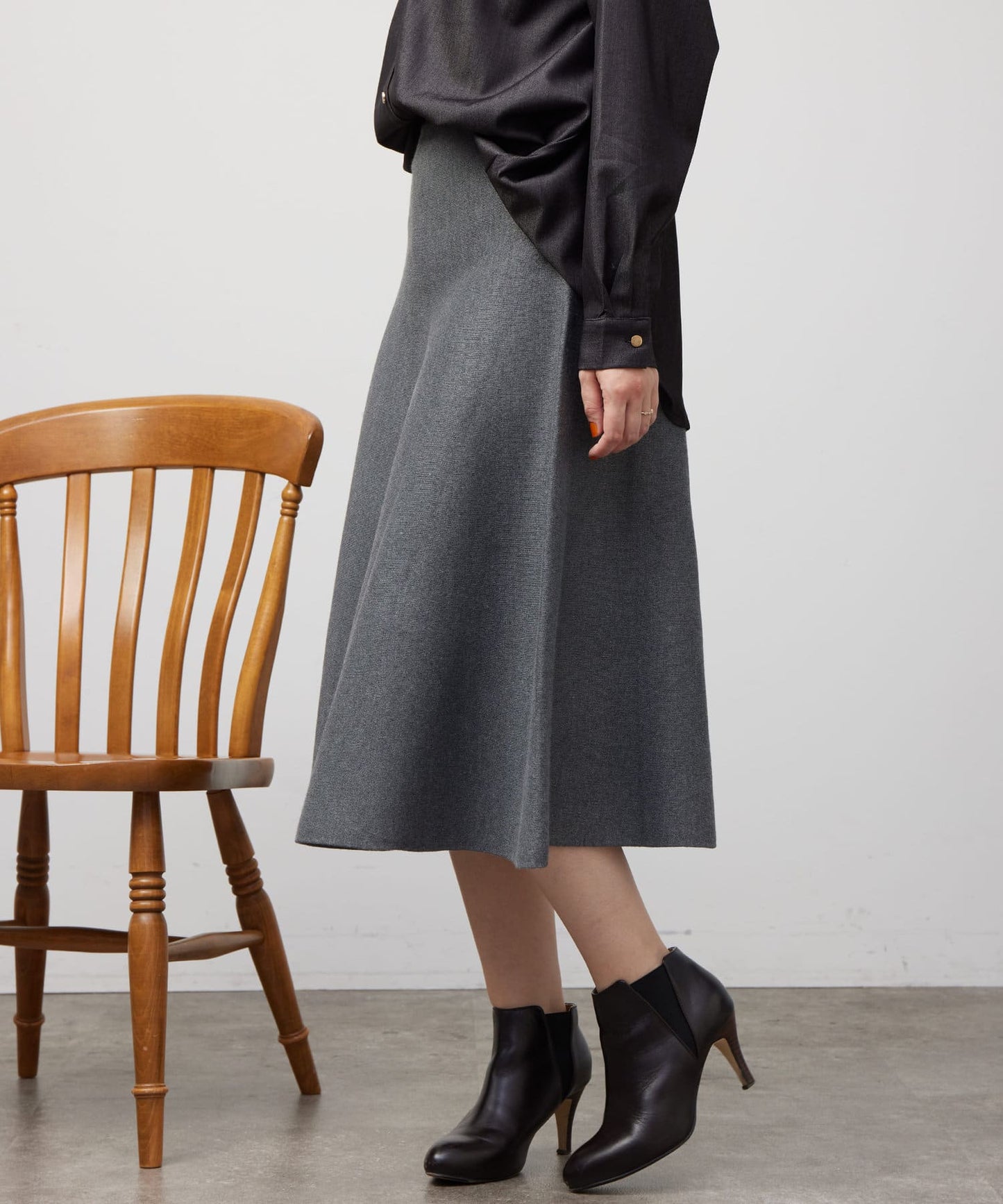 Chez toi Knit Flare Skirt  Effortless Everyday Elegance with Flattering Silhouette