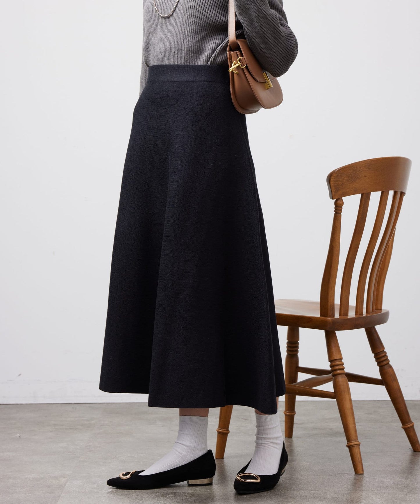 Chez toi Knit Flare Skirt  Effortless Everyday Elegance with Flattering Silhouette