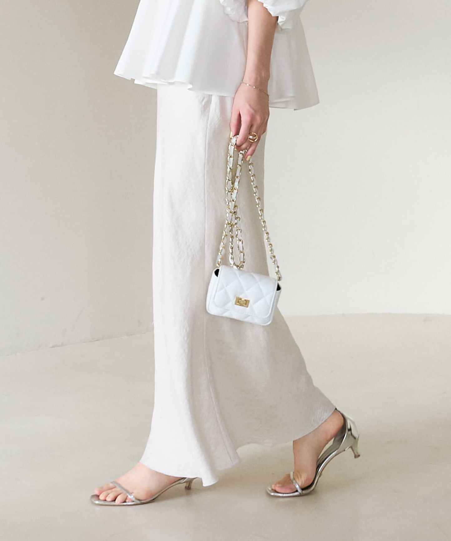 La boutique BonBon Satin Long Narrow Skirt  Shimmery Elegance with Petite & Tall Sizes