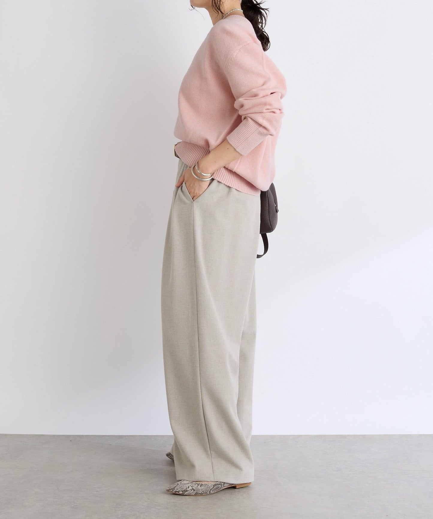 RIVE DROITE Tack Wide Slacks | Slimming -3kg Look & Easy-Care Everyday Pants
