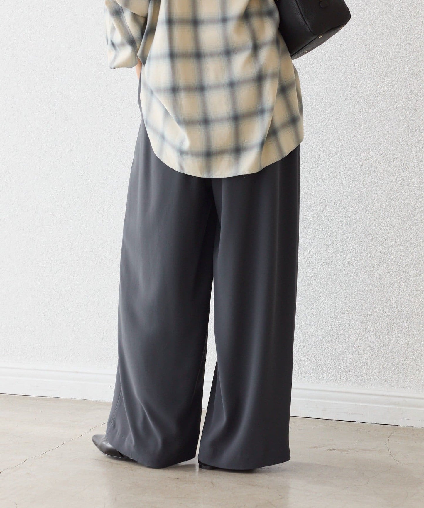 RIVE DROITE Tack Wide Slacks | Slimming -3kg Look & Easy-Care Everyday Pants