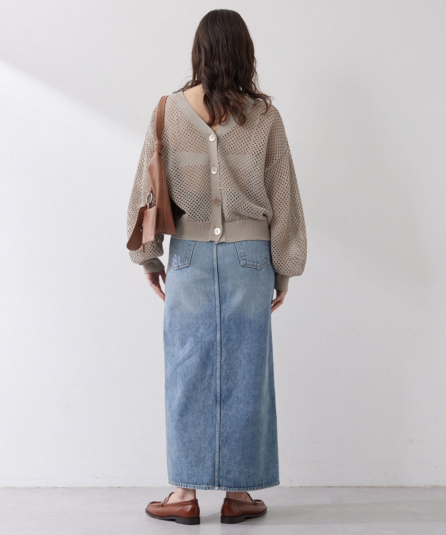 Whim Gazette Denim Slit Skirt  Timeless Long Silhouette with Modern Edge
