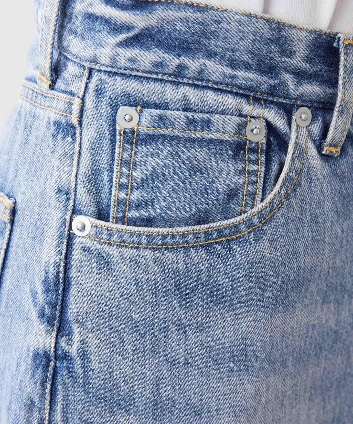 Whim Gazette Denim Slit Skirt  Timeless Long Silhouette with Modern Edge