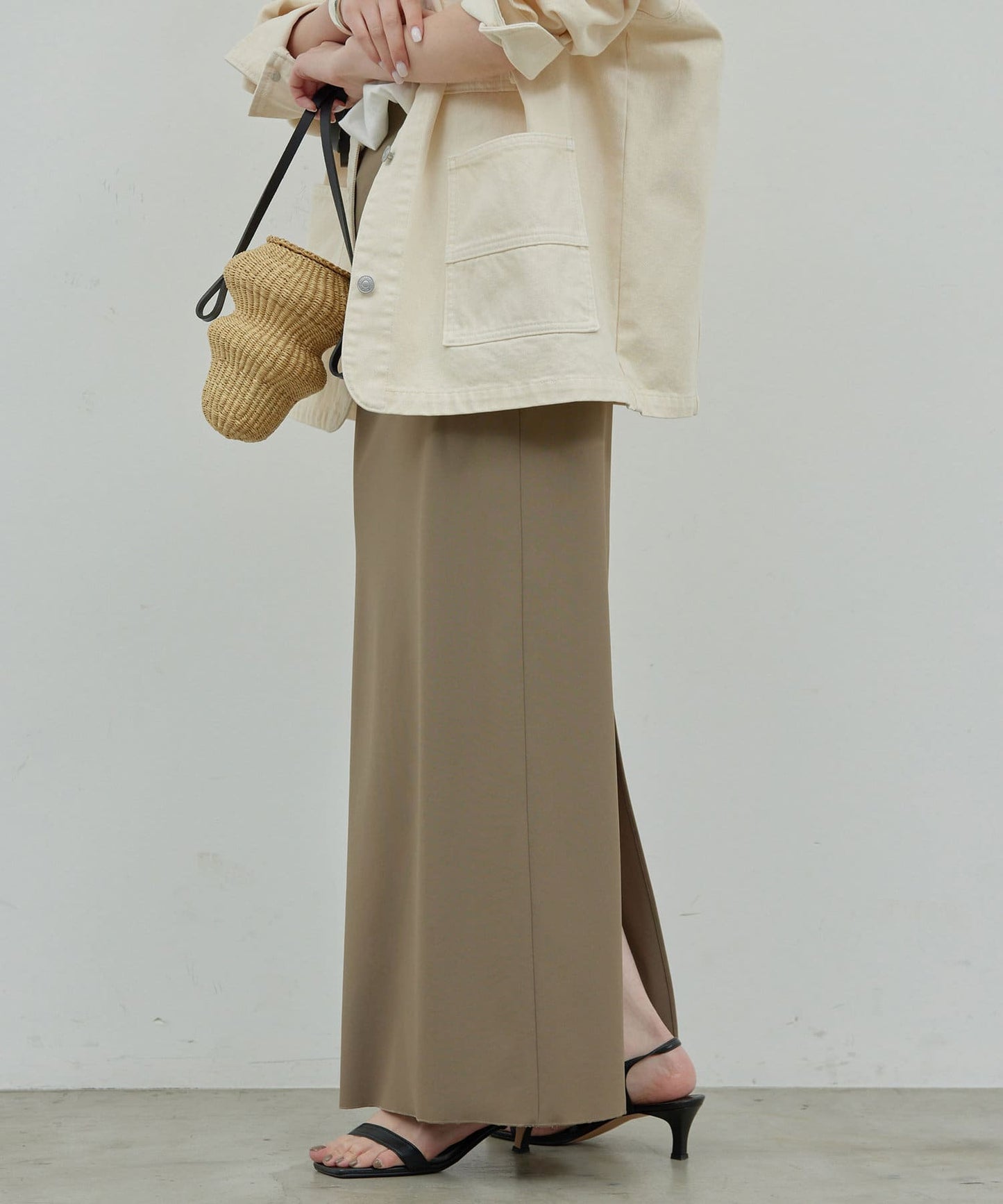 GALLARDAGALANTE Stretch Maxi Tight Skirt 2  3 Sizes  High-Waist I-Line Silhouette