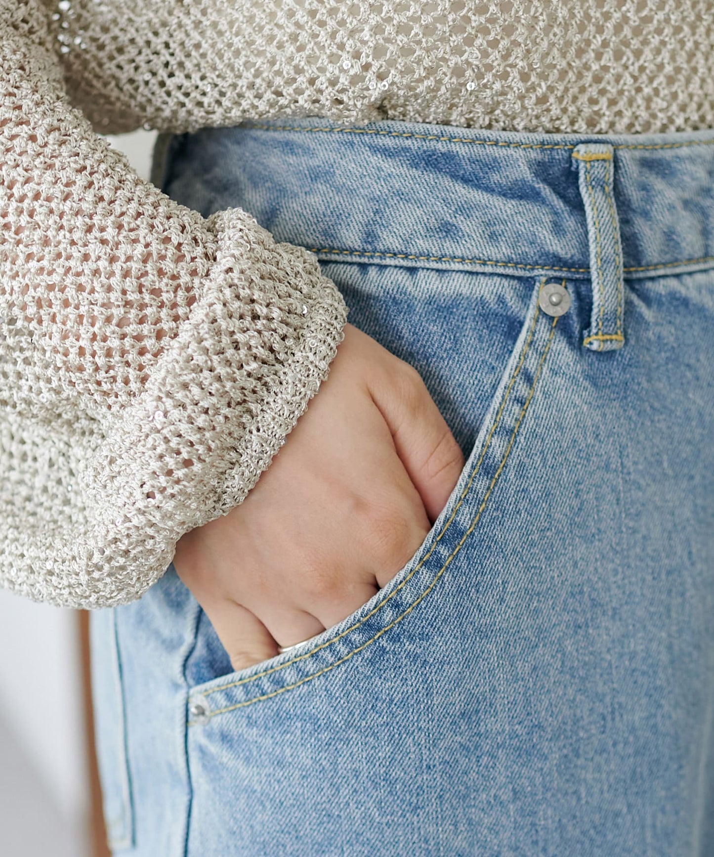 DISCOAT US Cotton Denim Narrow Skirt  Improved Design  Sustainable US Cotton