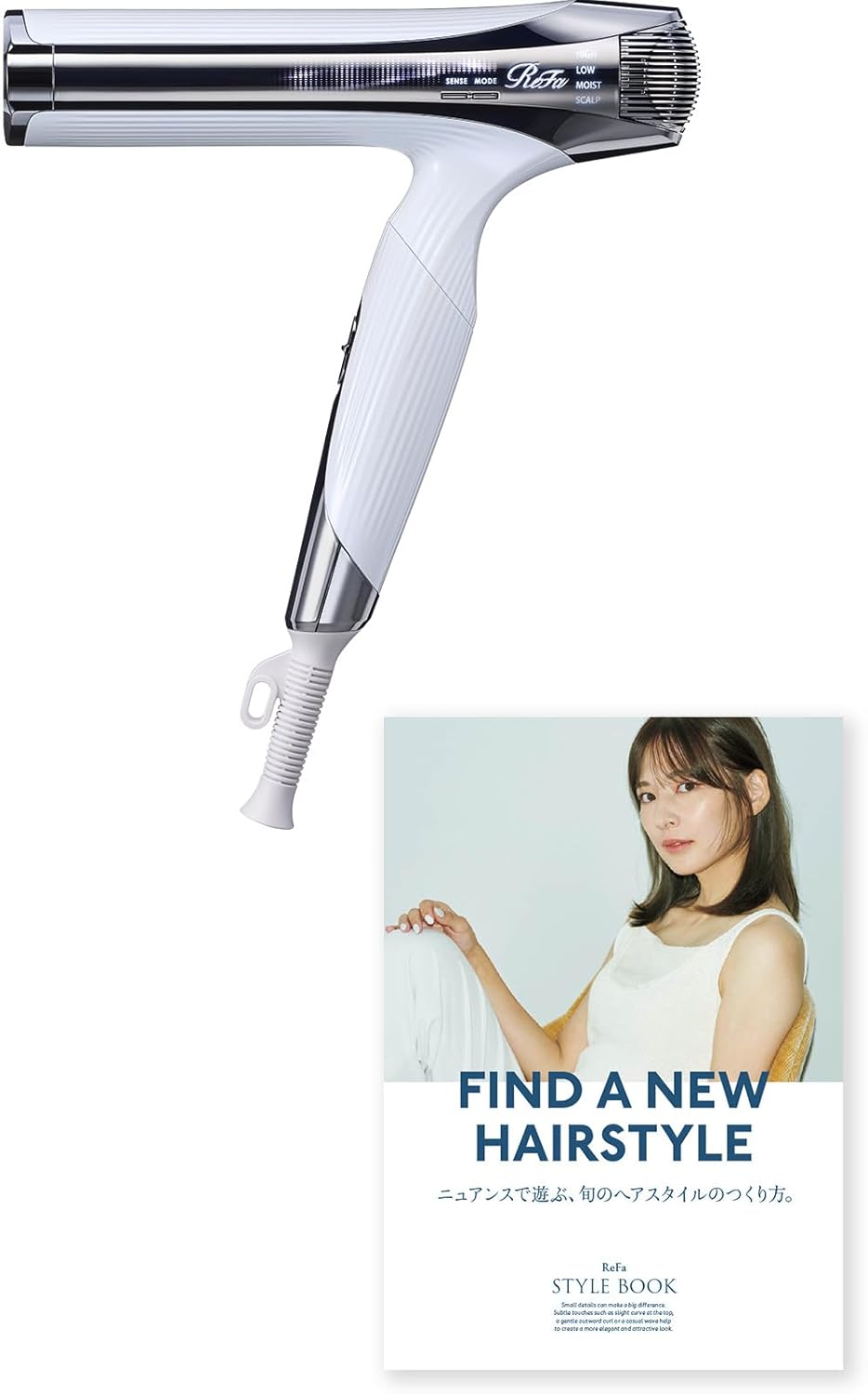 ReFa BEAUTECH DRYER SMART W – Compact &amp; Powerful Hair Dryer Moist & Scalp Modes Travel-Ready, Dual Voltage Ivory