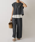 BEARDSLEY Cotton Washer Waist Rib Pants | Lightweight Wide Pants Made in Japan
