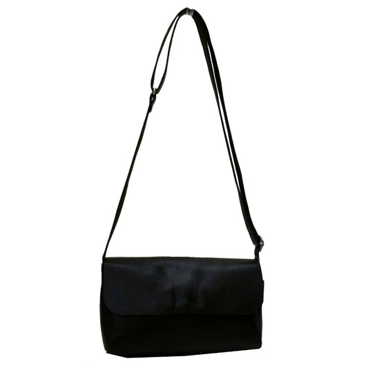 Japanese-Made Leather Flap Shoulder Bag | Compact, Structured & Perfect for Daily Outings