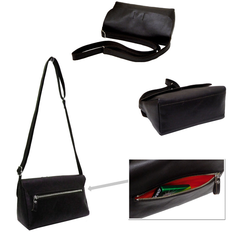 Japanese-Made Leather Flap Shoulder Bag | Compact, Structured & Perfect for Daily Outings