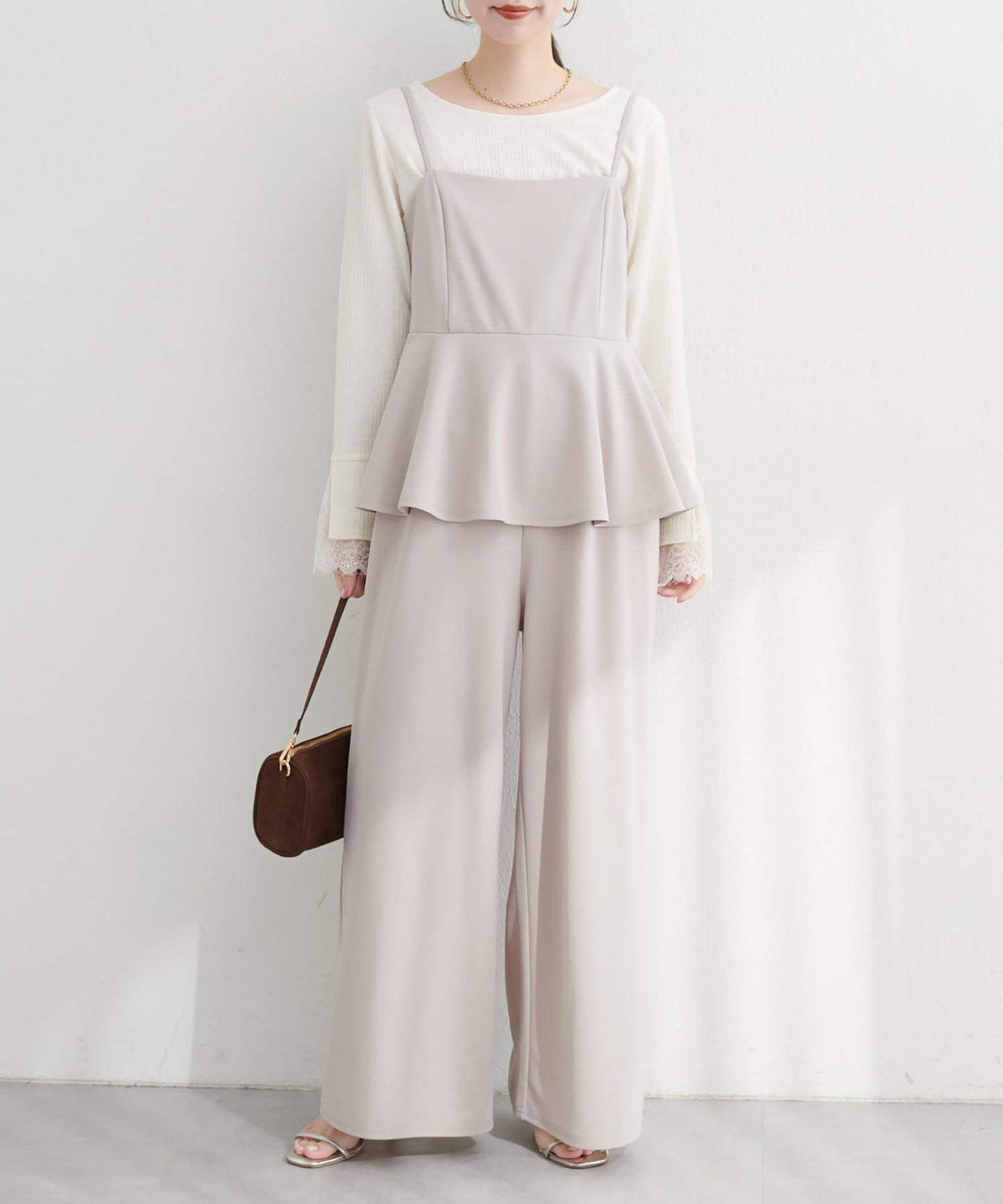natural couture Stretch Peplum Jumpsuit | Web Exclusive | Elegant & Flattering All-in-One