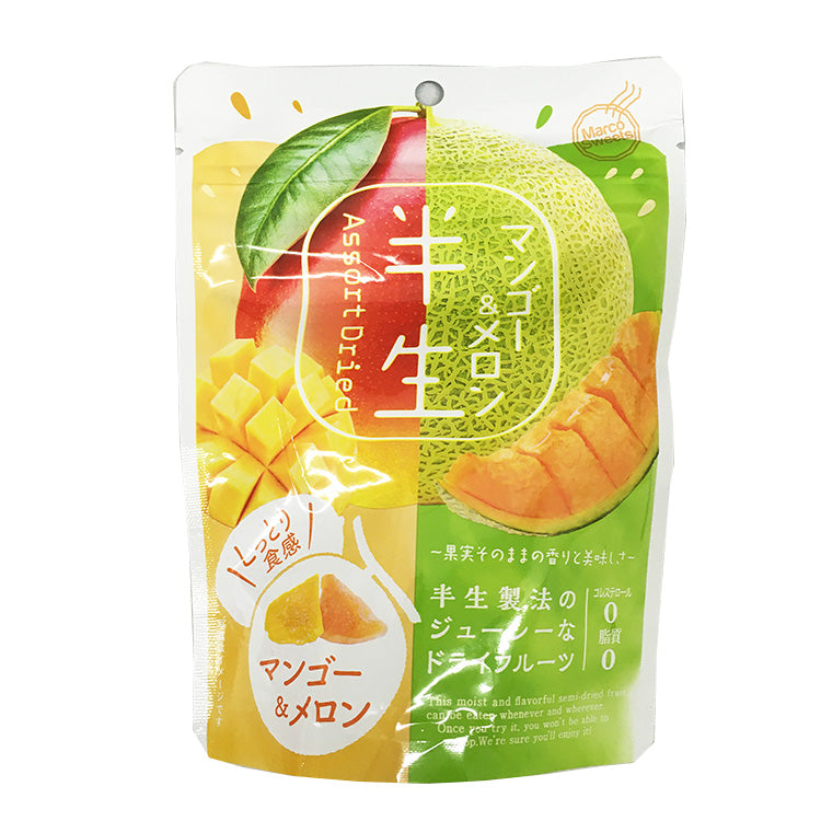Semi-Dried Mango Melon Mix 65g - Juicy Tropical Duo (Cholesterol Free)