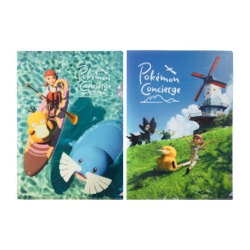 Pokémon Concierge A4 Clear File Set (2 Sheets) | Featuring Haru, Psyduck & Spheal | Official Pokémon Stationery