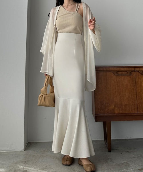 Louere Lightweight High-Waist Flared Mermaid Skirt | Slimming Silhouette & Elegant Summer Essential
