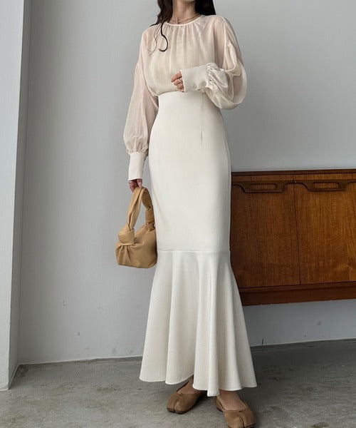 Louere Lightweight High-Waist Flared Mermaid Skirt | Slimming Silhouette & Elegant Summer Essential