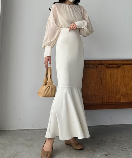 Louere Lightweight High-Waist Flared Mermaid Skirt | Slimming Silhouette & Elegant Summer Essential