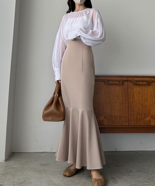 Louere Lightweight High-Waist Flared Mermaid Skirt | Slimming Silhouette & Elegant Summer Essential