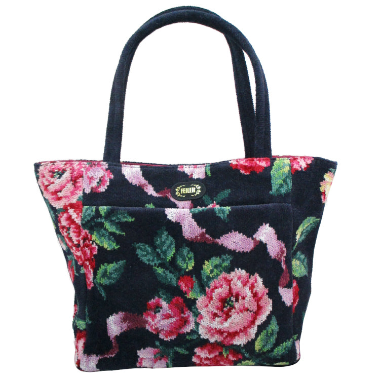 FEILER Rose Adagio Shoulder Bag - Timeless Navy Elegance (Made in Japan)