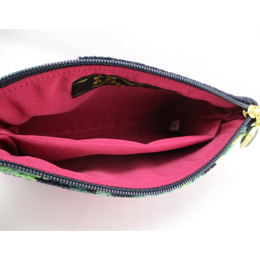 FEILER Rose Adagio Pouch - Exquisite Navy Cosmetic Case (Made in Japan)