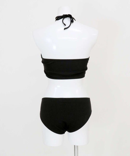 OSYAREVO Ribbed High-Neck Bikini Set with Long Skirt – Chic 3-Piece Swimsuit for Body-Flattering, Everyday Elegance