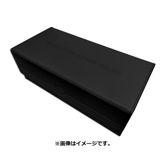Pokémon TCG High-Class Long Card Box – Black | Premium Leather-Style Storage