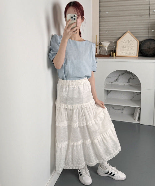 Vivid Lady Ribbon Sleeve Blouse | Balletcore-Inspired Feminine Top with Long & Short Sleeve Options
