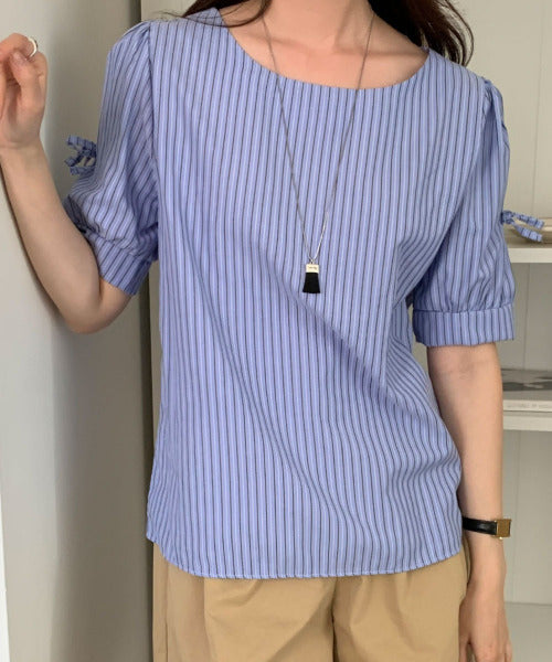 Vivid Lady Ribbon Sleeve Blouse | Balletcore-Inspired Feminine Top with Long & Short Sleeve Options