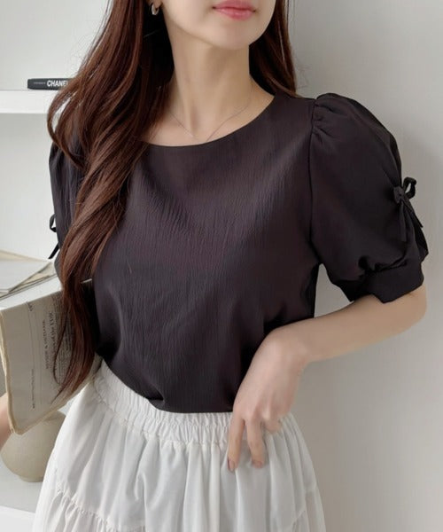 Vivid Lady Ribbon Sleeve Blouse | Balletcore-Inspired Feminine Top with Long & Short Sleeve Options