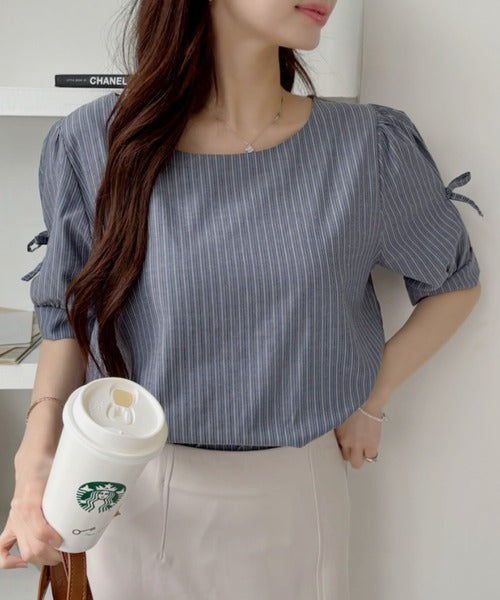 Vivid Lady Ribbon Sleeve Blouse | Balletcore-Inspired Feminine Top with Long & Short Sleeve Options