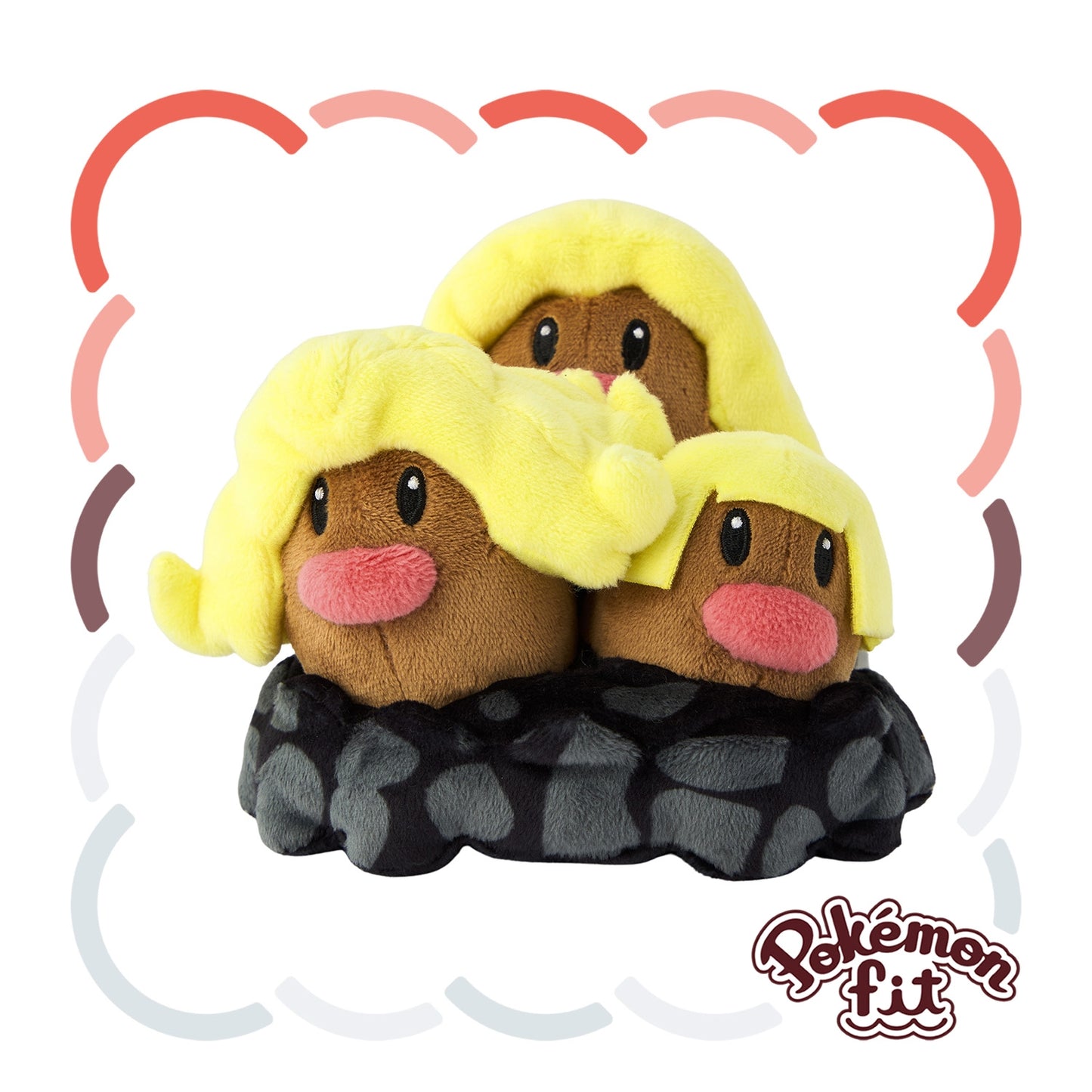 Pokémon Fit Alolan Dugtrio Plush – Palm-Sized Alola Region Series