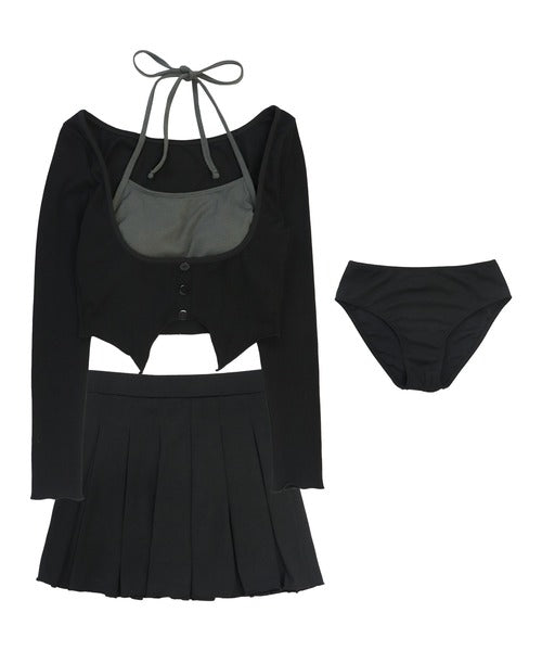 OSYAREVO Ribbed Bikini 3-Piece Set – Cardigan-Inspired Design for Chic, Comfortable Coverage