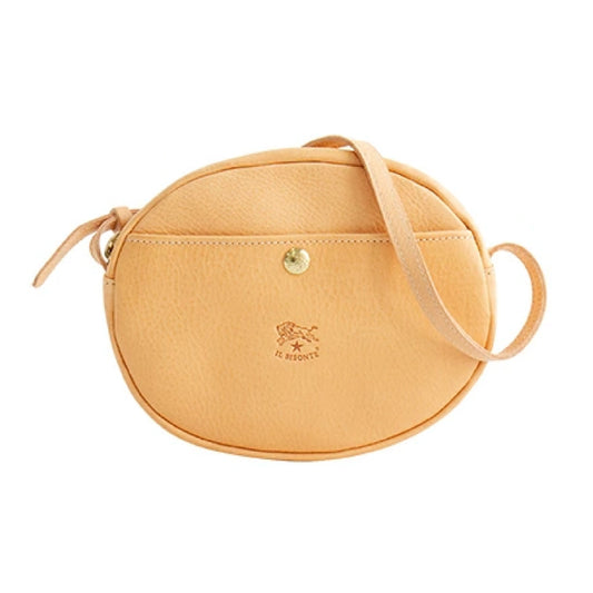 IL BISONTE Mini Crossbody Bag | Round Leather Shoulder Bag, Adjustable Strap & Unisex Style