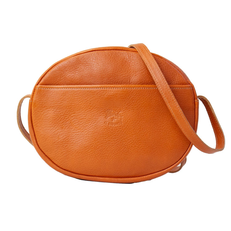 IL BISONTE Mini Crossbody Bag - Circular Leather Saddle Bag (8 Color Options)